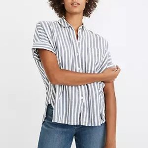 Madewell DAILY SHIRT IN STRIPE blue and white